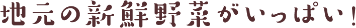 地元の新鮮野菜がいっぱい!!
